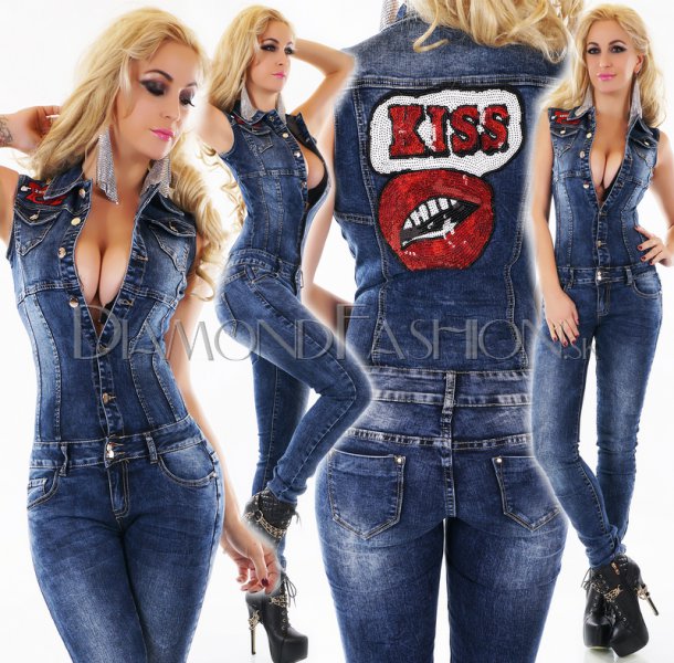 Jeansový overal DENIM Kiss Glitz